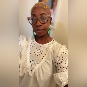 Chic White Eyelet Blouse